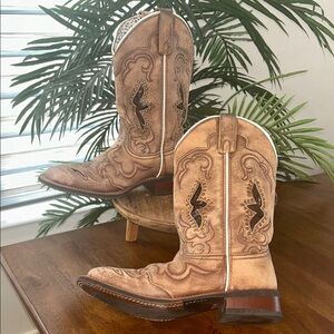 Laredo Tan Brown Lace-Up Western Boots